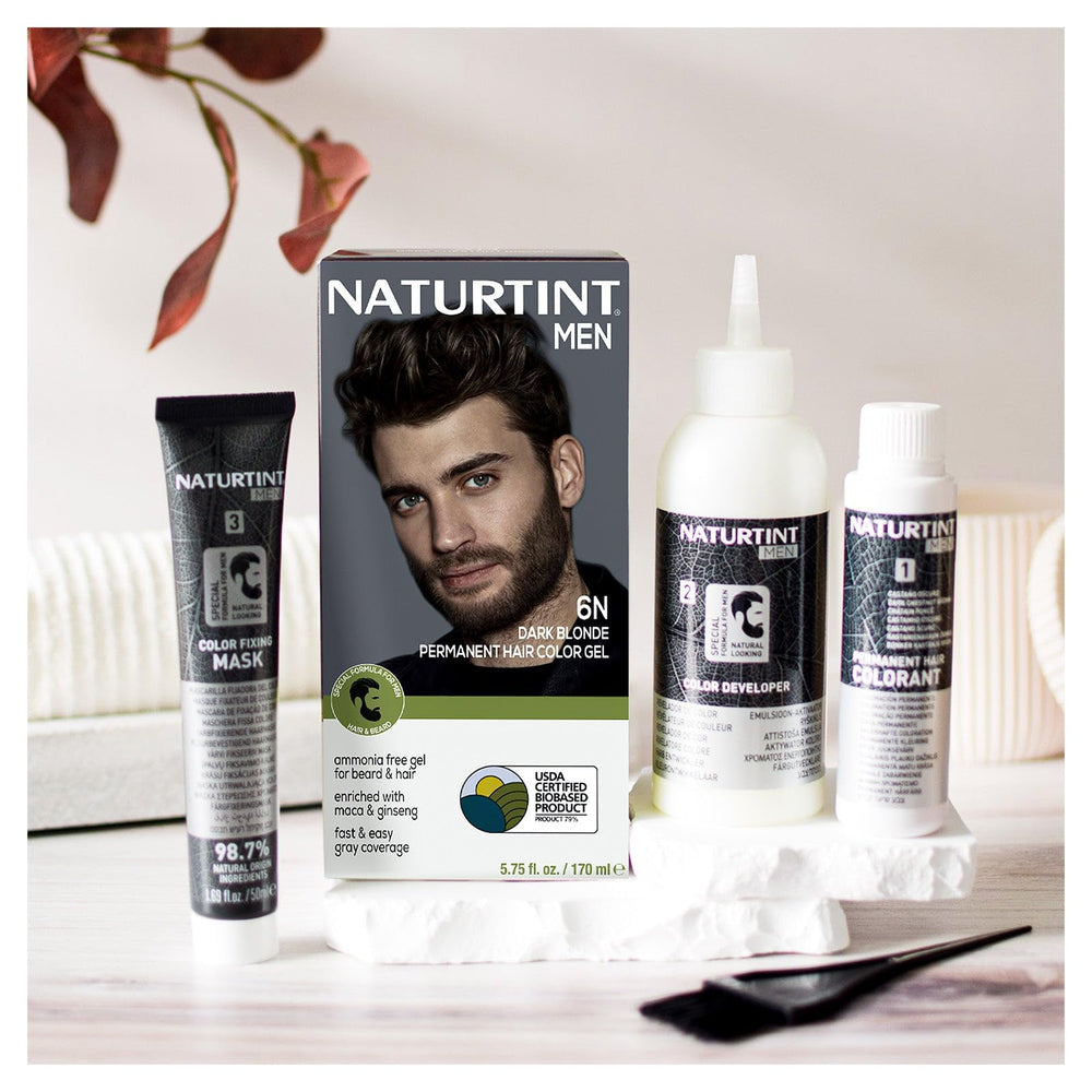 Naturtint coloration hommes 6N — Formule sans ammoniaque et sans parabènes respectant le cuir chevelu.