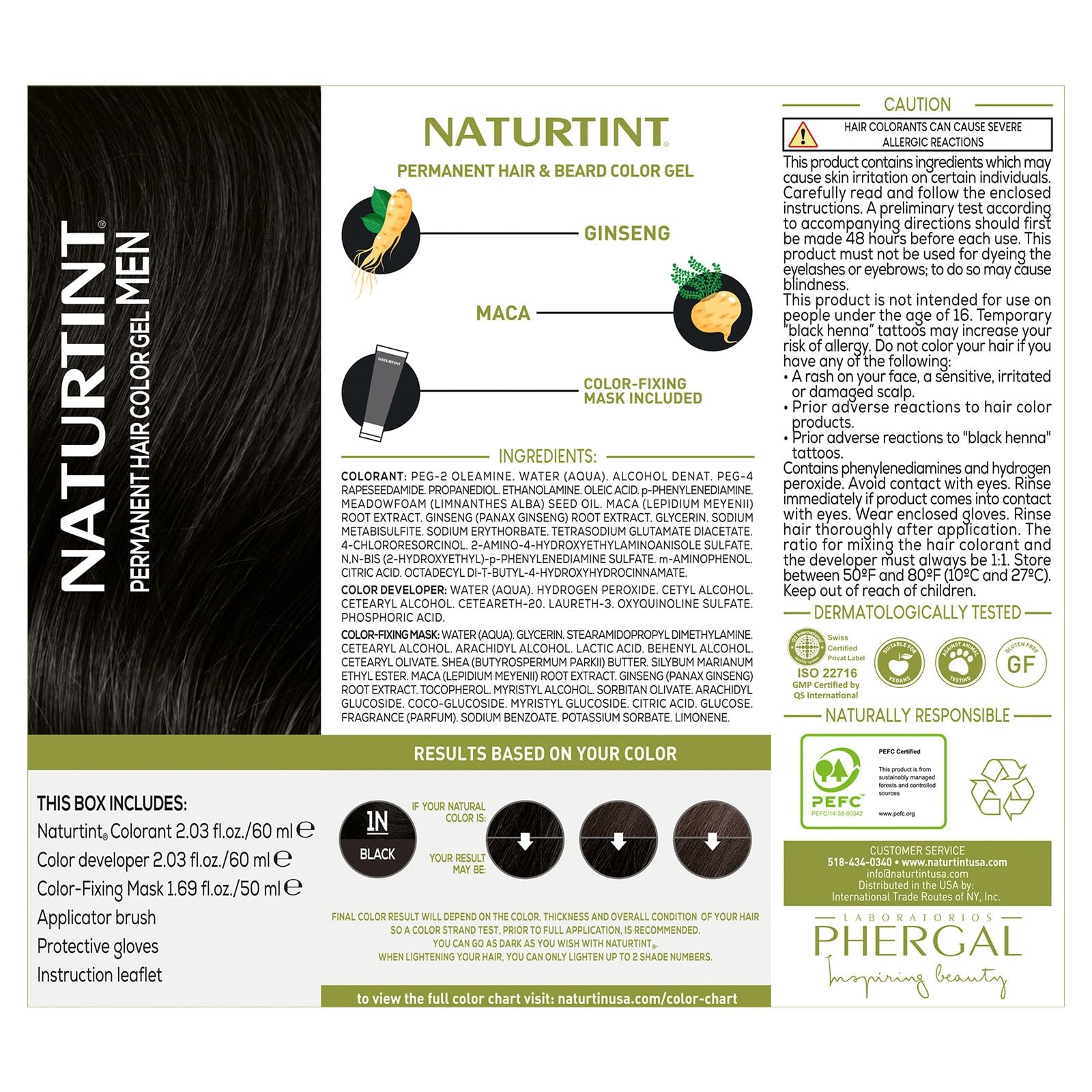 Naturtint 1N – ingrédients d'origine naturelle sans ammoniac