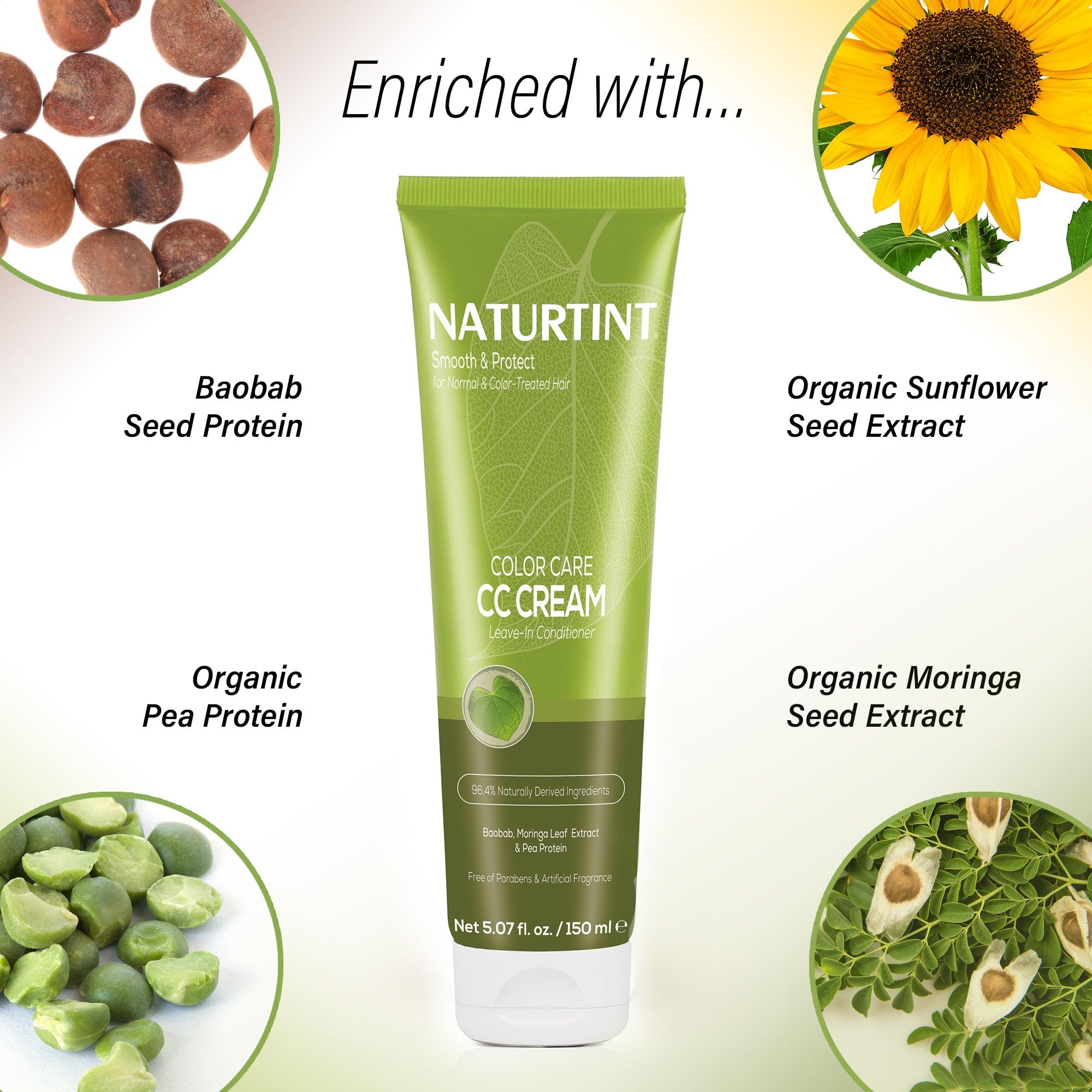 Application Naturtint Soin Colorage – cheveux colorés, démêlage facilité.