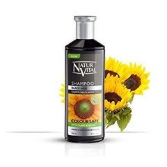 Shampoing NaturVital henné noir pour nourrir les cheveux et révéler leur brillance naturelle