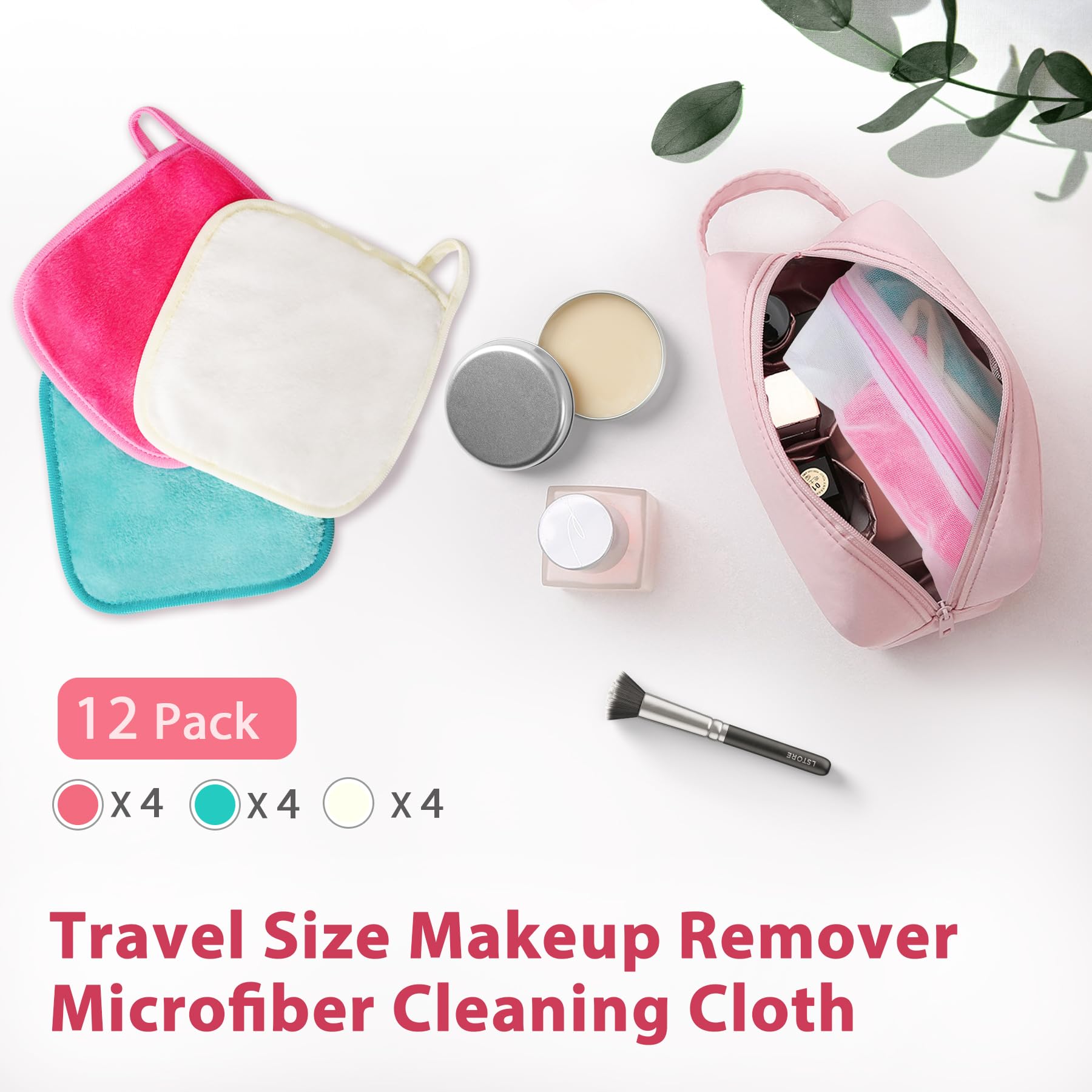 Natwag lingettes démaquillage avec sac mesh, rangement pratique en voyage.