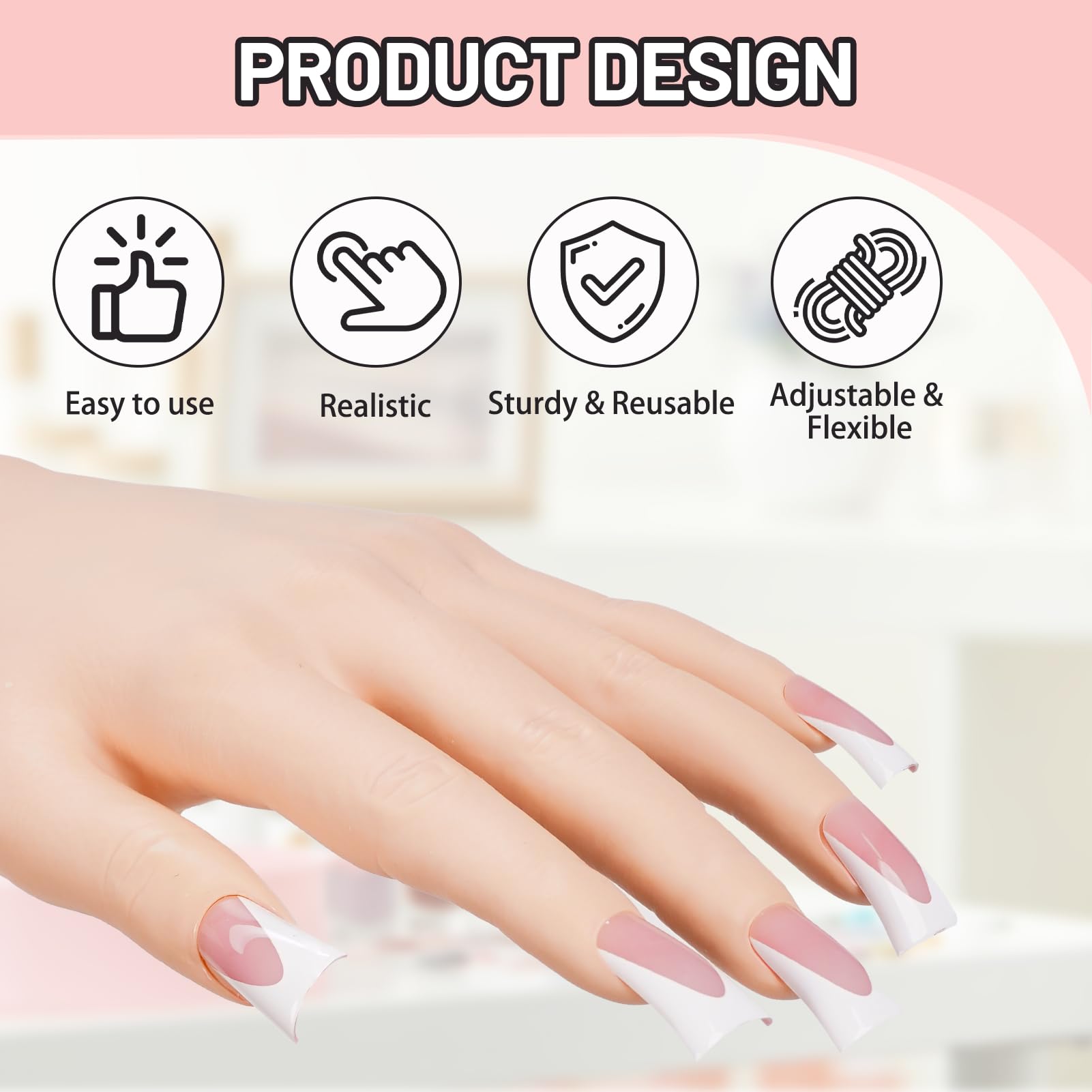 40 pointes d'ongles transparents Naughtology, pratique répétée pour les designs.