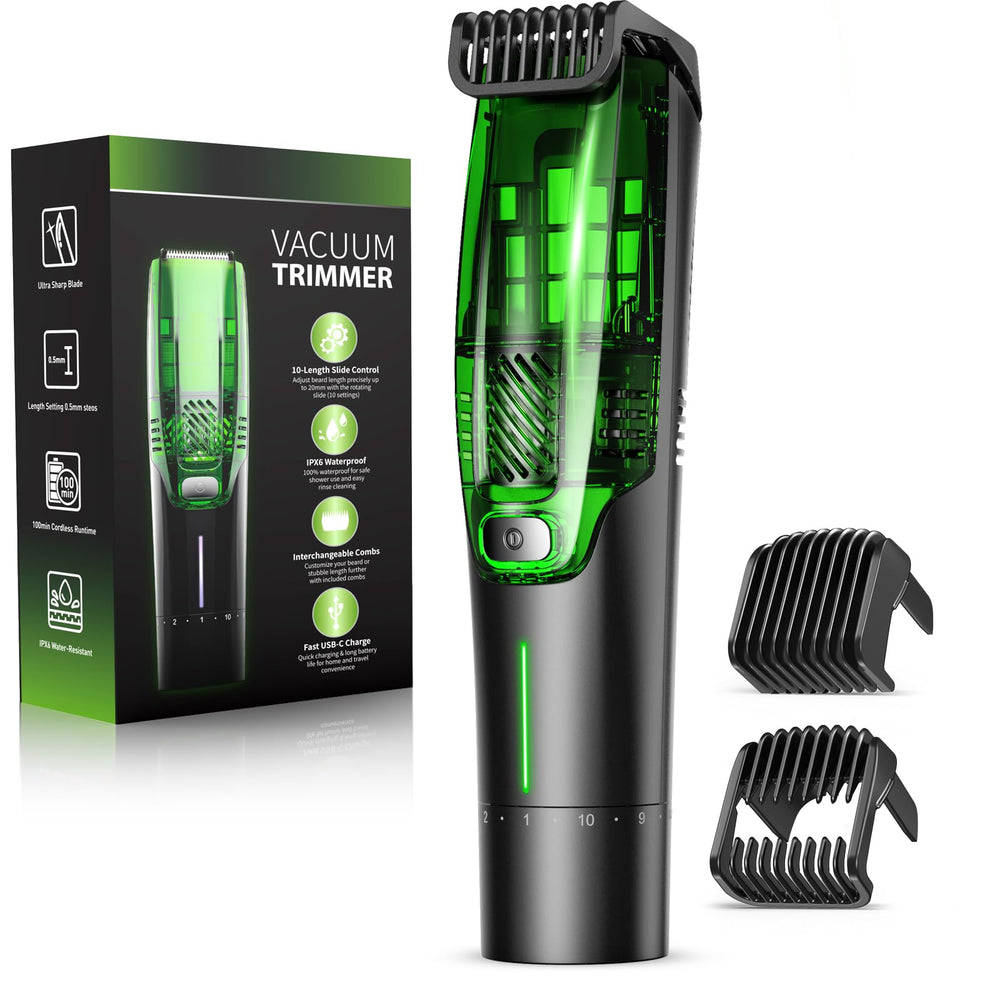 NAUQUOHZ Trimmer barbe aspirateur: capture jusqu'à 95% des poils pour un fini net.