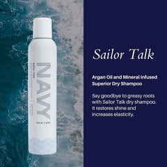 NAVY HAIR CARE Sailor Talk Shampoing Sec - application sur les racines, contrôle des huiles.