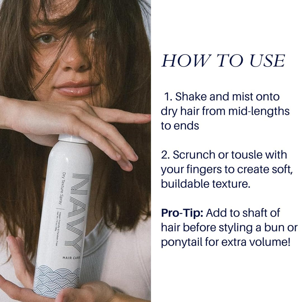 NAVY HAIR CARE Spray Texture Sec – texture légère et contrôle flexible pour coiffage facile.