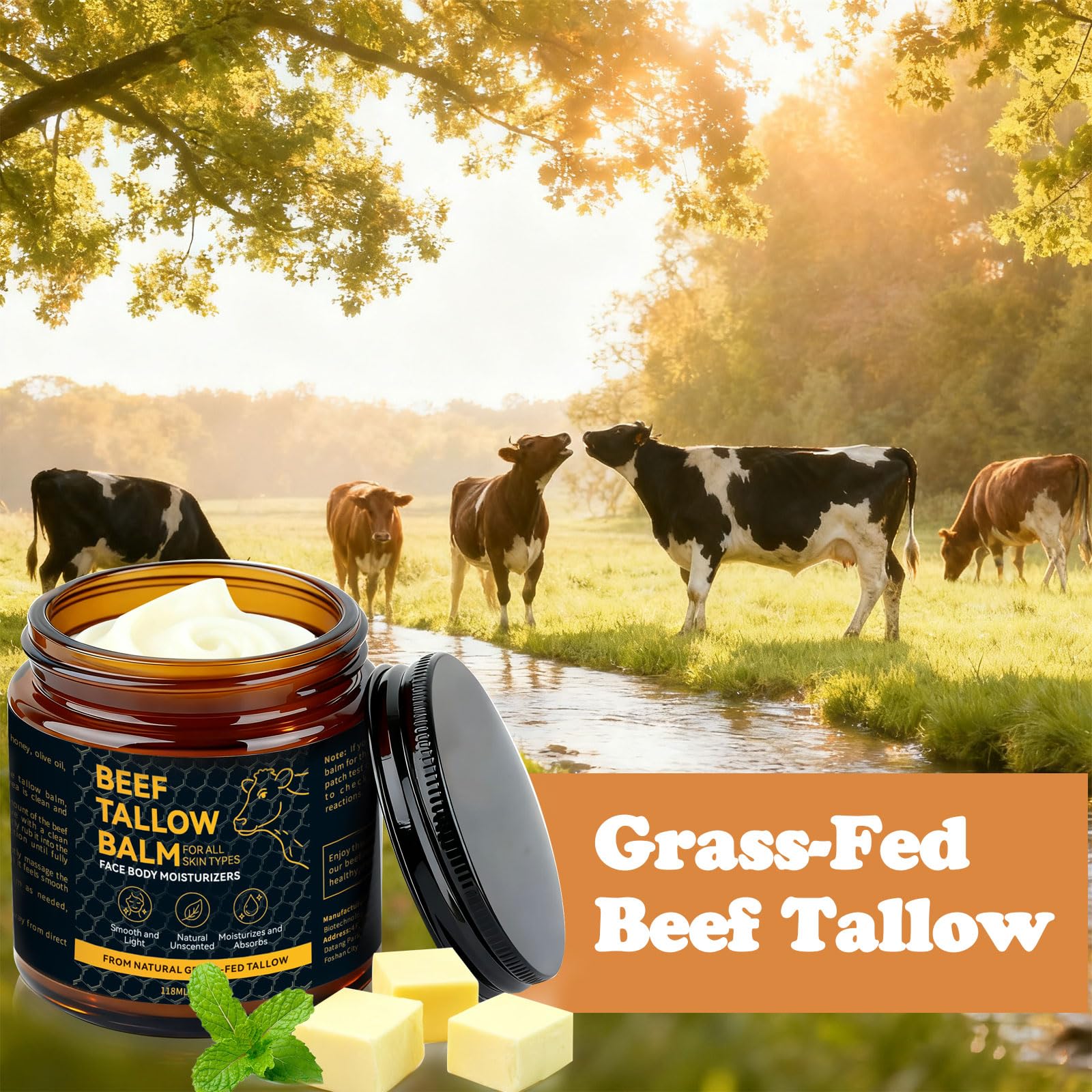 Nawydzz graisse-boeuf nourrie-a-l-herbe assure nutriments pour la peau.