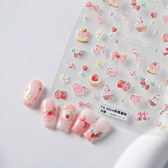 NBNTGH Stickers Ongles Rose Fraise, touche gourmande parfaite pour vos ongles.