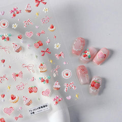 NBNTGH Stickers Ongles Rose Imprimés 5D, application simple et durable.