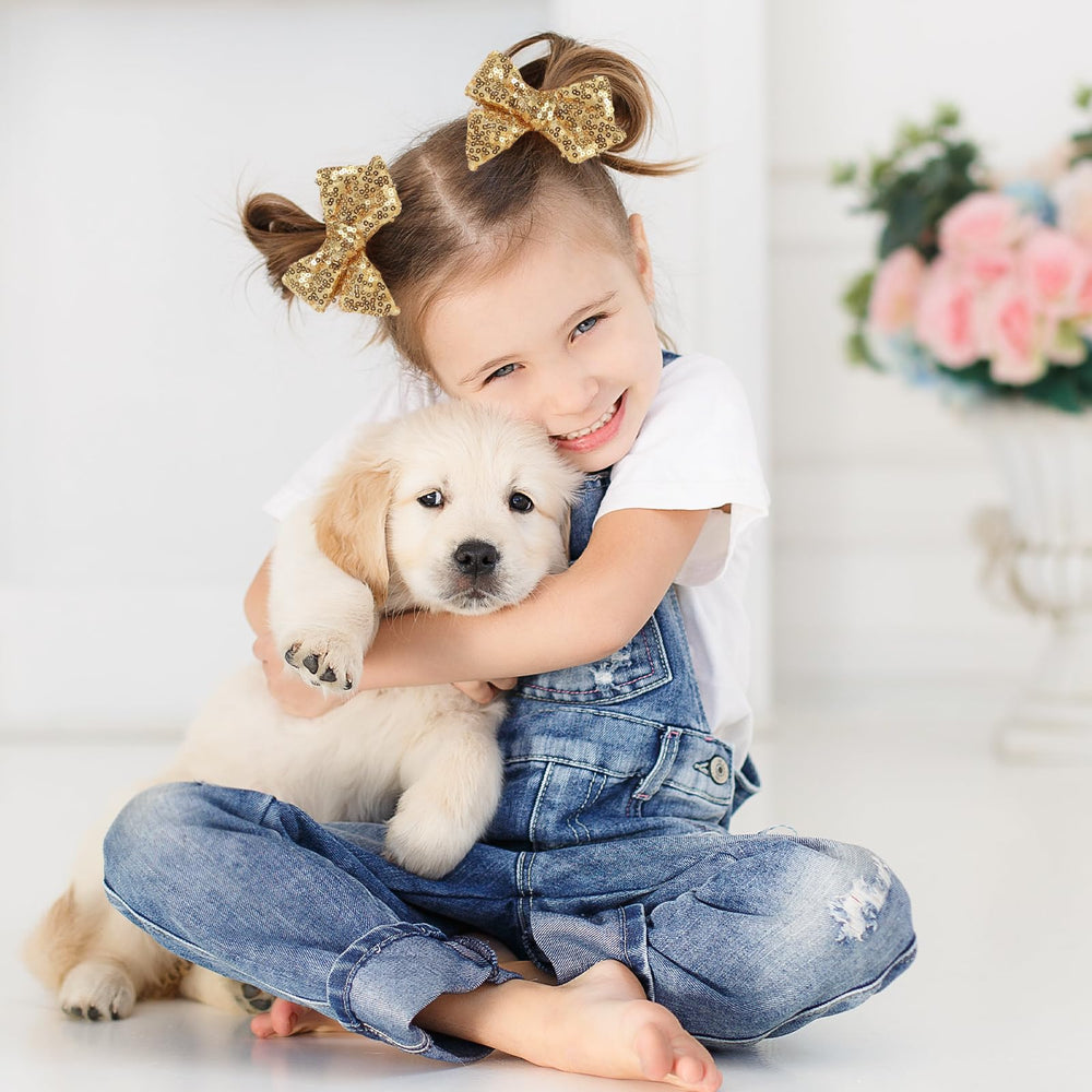 NCMAMA accessoire-cheveux noeud-or pailleté pour fêtes.