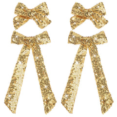 NCMAMA clip-cheveux noeud-or étincelant, idéal pour occasions festives.
