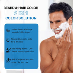 NCEPROHR coloration barbe noire - couverture rapide des gris et résultat naturel.