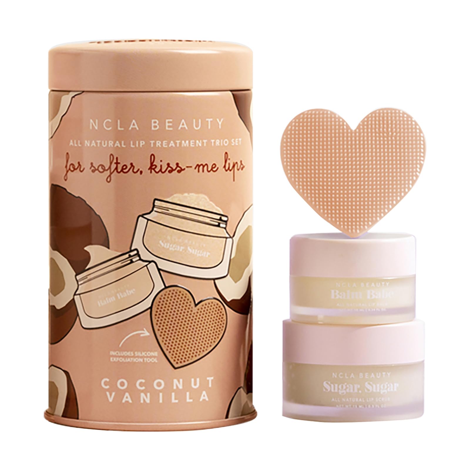 NCLA BEAUTY kit soin lèvres naturel Coco Vanille, hydratation douce