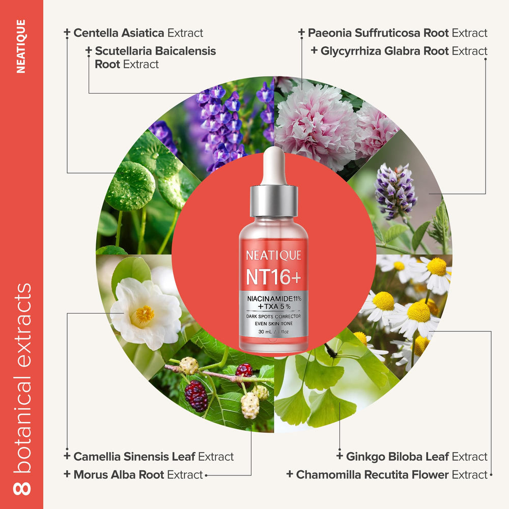 NT16+ sérum — Absorption rapide et fini frais, idéal pour les couches de soins.