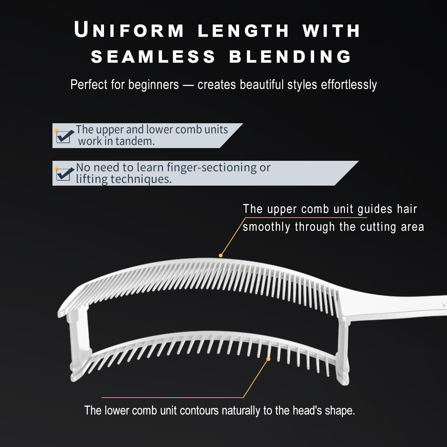 NebulaBloom systeme-double-peigne: guidage supérieur et contour inférieur pour des coupes harmonieuses