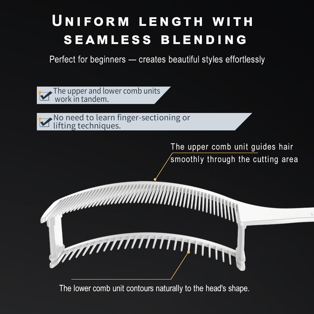 NebulaBloom systeme-double-peigne: guidage supérieur et contour inférieur pour des coupes harmonieuses