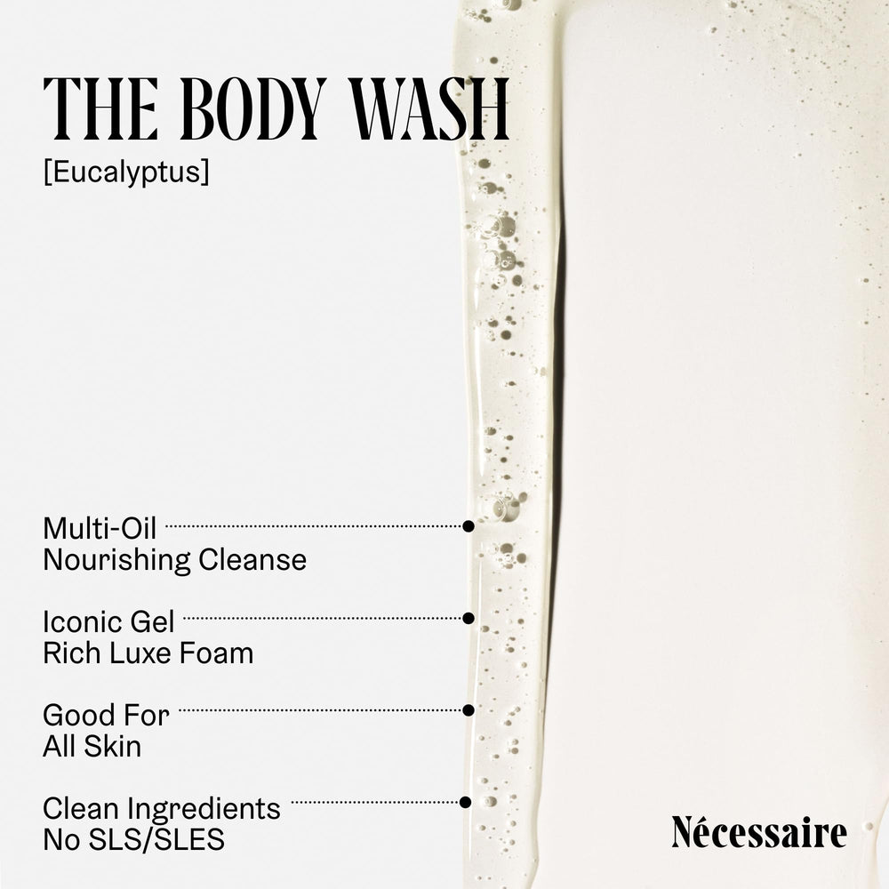 Gel douche Nécessaire en flacon, senteur eucalyptus apaisante.