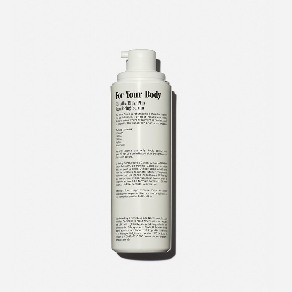 Texture gel du Nécessaire Body Peel prête à être appliquée sur la peau