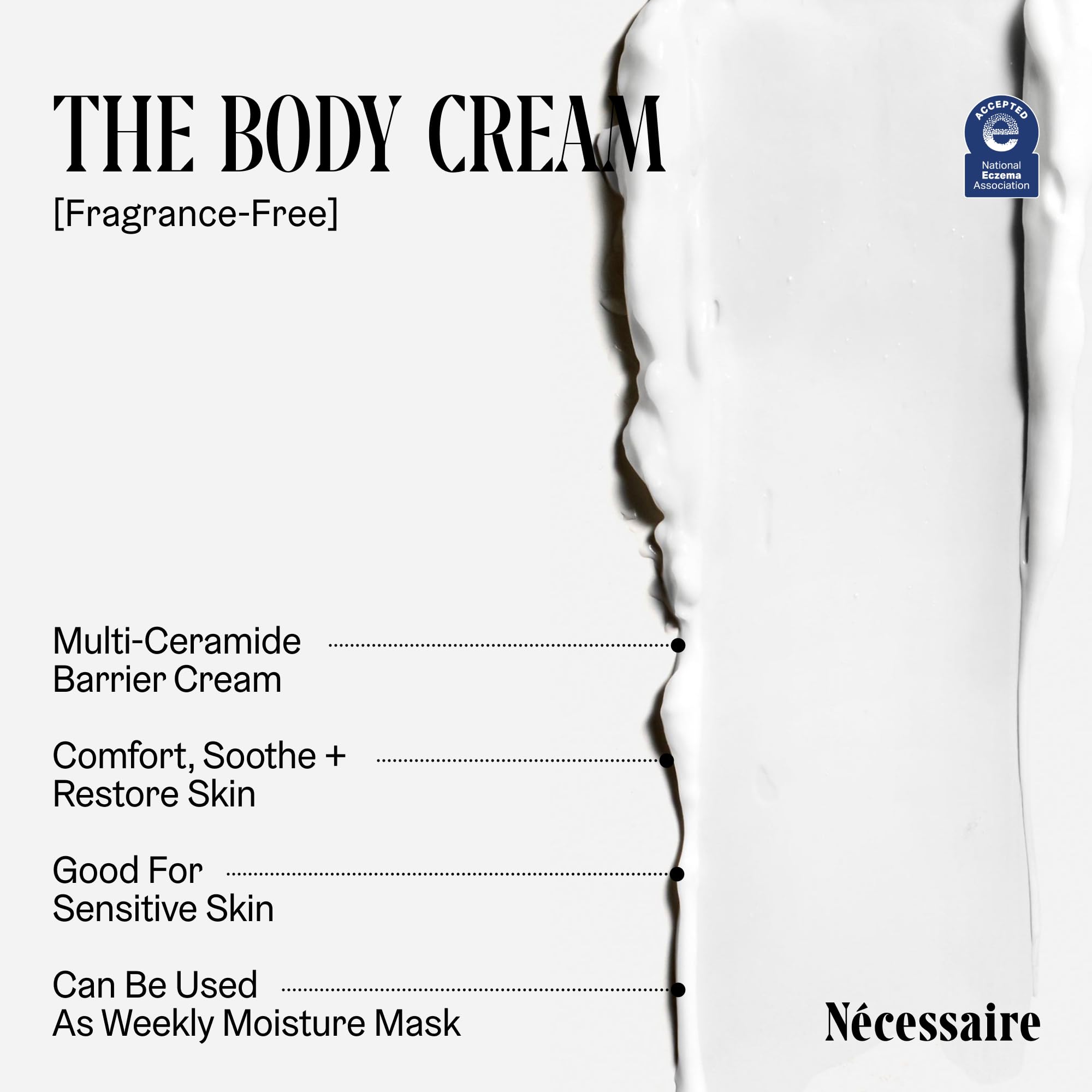 Nécessaire Crème pour le corps acide hyaluronique, hydrate intensément les peaux sèches.