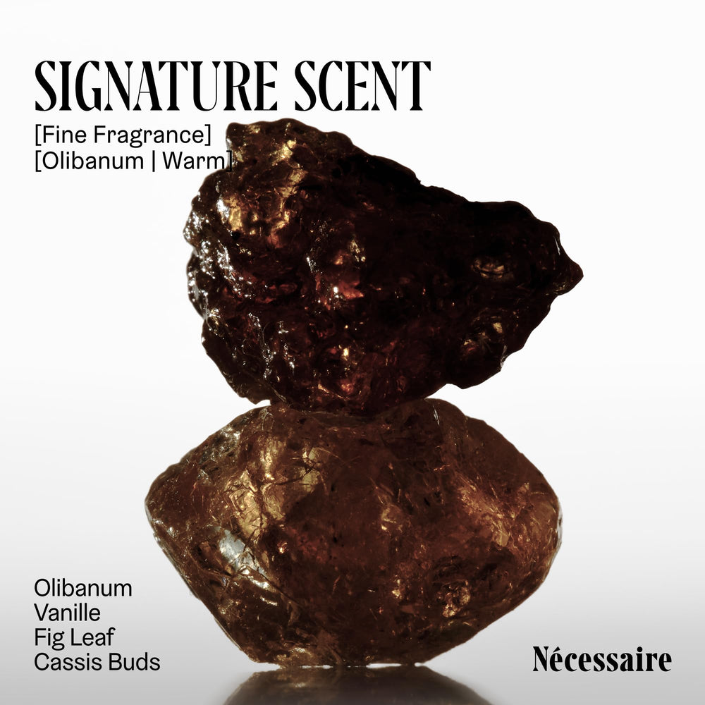 Nécessaire Olibanum – notes vanille et figue cassis, sillage chaleureux.