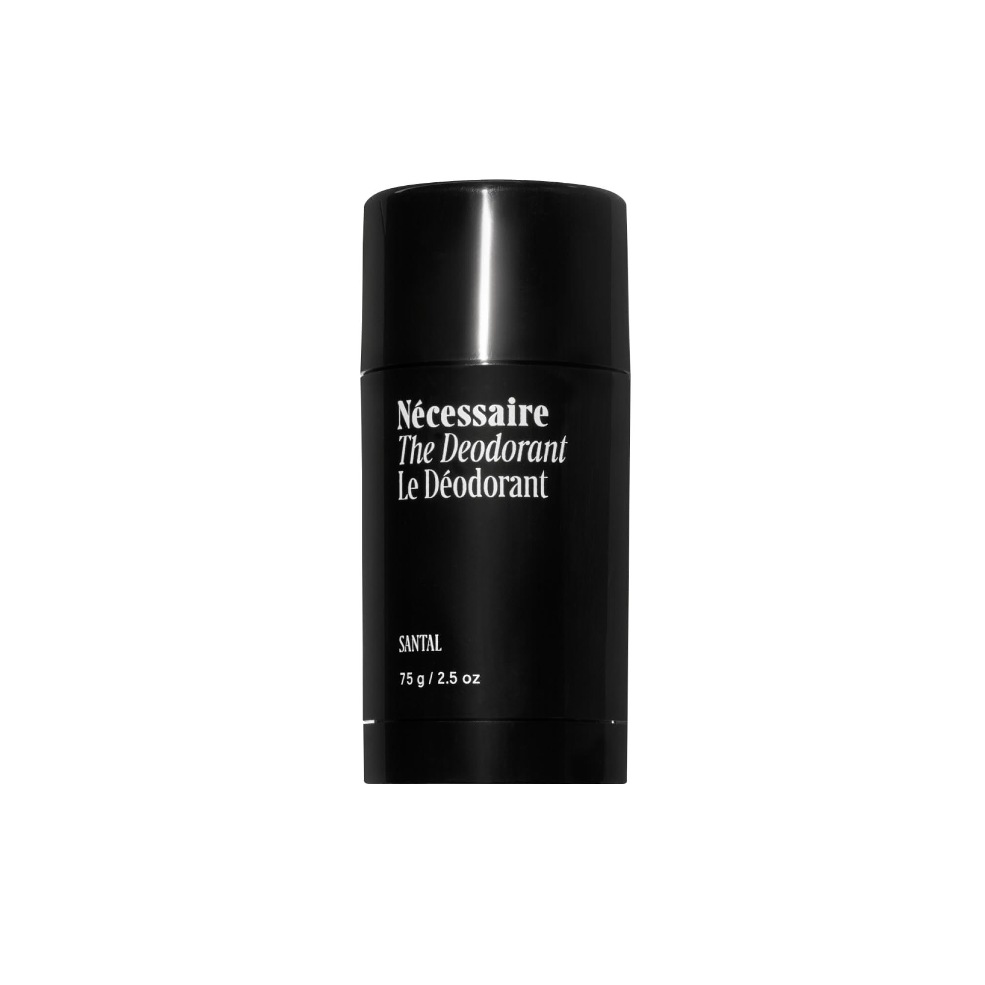 Nécessaire Santal déodorant sans aluminium, bouteille élégante et fraîche.