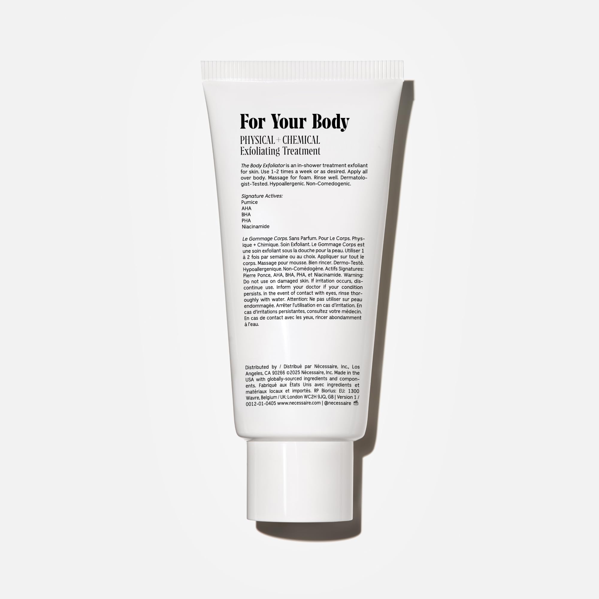 Nécessaire Exfoliant Corps: AHA/BHA/PHA pour lisser la peau.