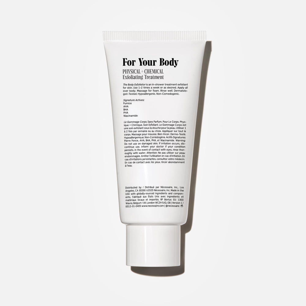 Nécessaire Exfoliant Corps: AHA/BHA/PHA pour lisser la peau.