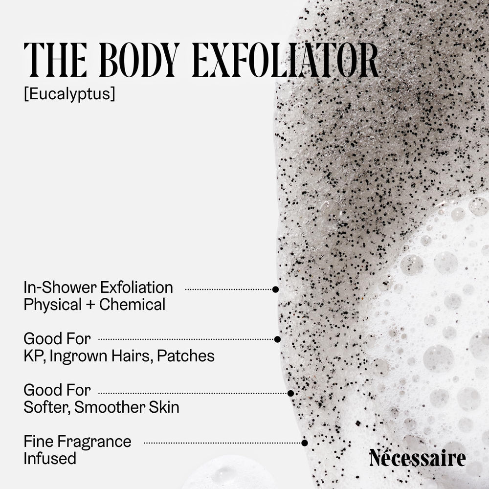Nécessaire Exfoliant Corporel Eucalyptus: applicateur doux facilite le massage lors de la routine.