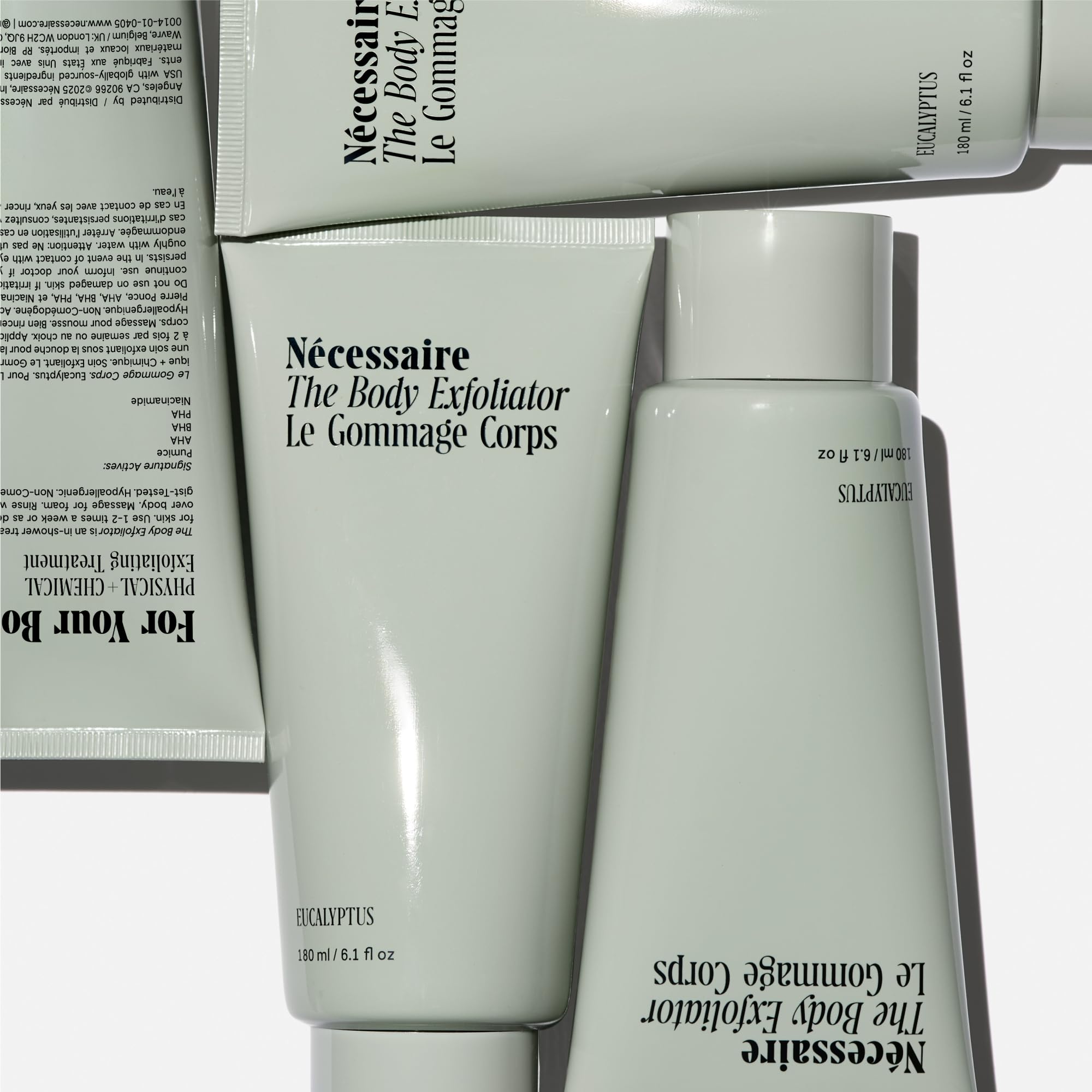 Nécessaire Exfoliant Corporel Eucalyptus: fragrance botanique douce pour une sensation apaisante.