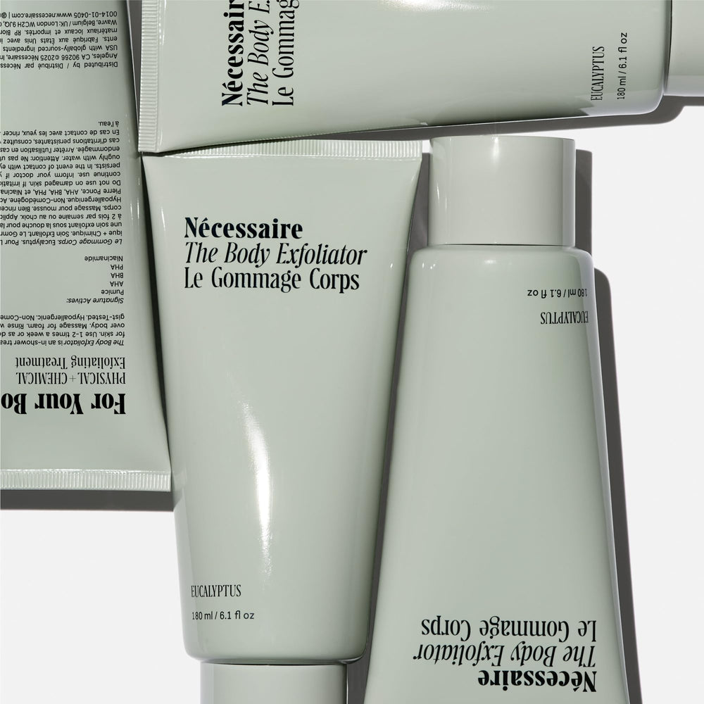Nécessaire Exfoliant Corporel Eucalyptus: fragrance botanique douce pour une sensation apaisante.