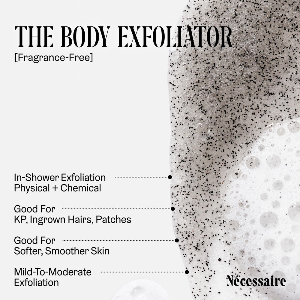 Nécessaire Exfoliant Corps: texture granuleuse visible pour gommage efficace.