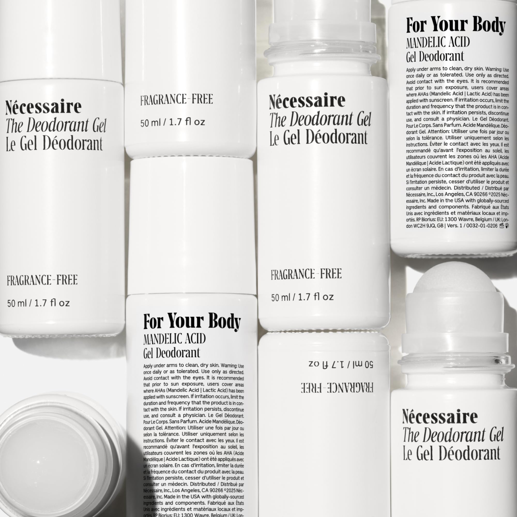 Nécessaire Gel Déodorant – ingrédients acide mandélique apaisants et équilibrants