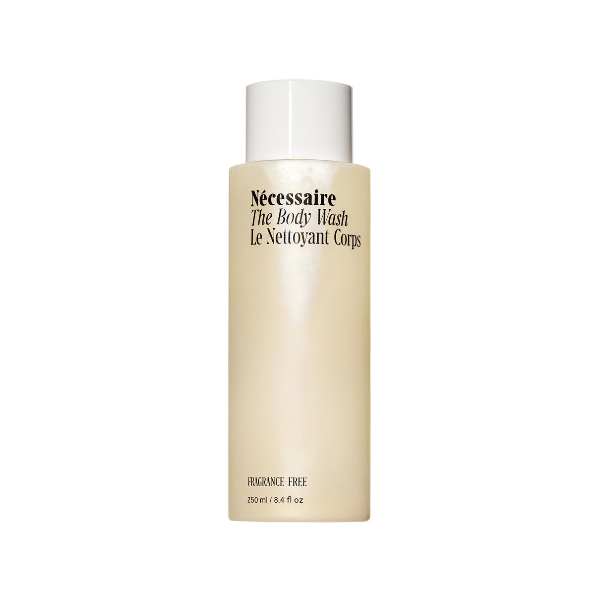 Nécessaire gel-douche-corps-sans-parfum-bouteille : douche douce et hypoallergénique pour la peau sensible.