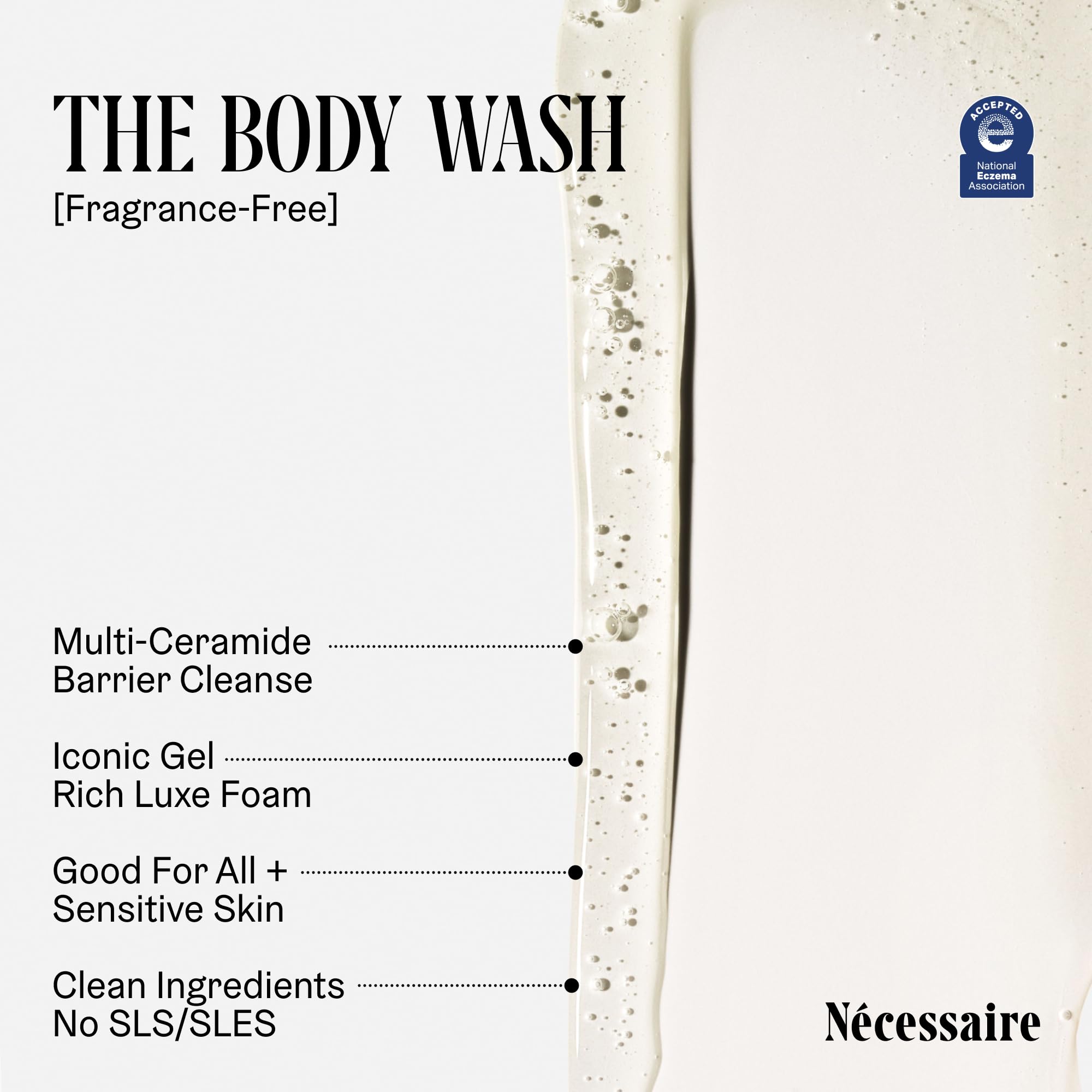 Nécessaire gel-douche-corps-sans-parfum-etiquette : base neutre idéale pour peaux sensibles.