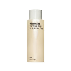 Nécessaire Hinoki: bouteille élégante prête pour la douche quotidienne, design épuré.