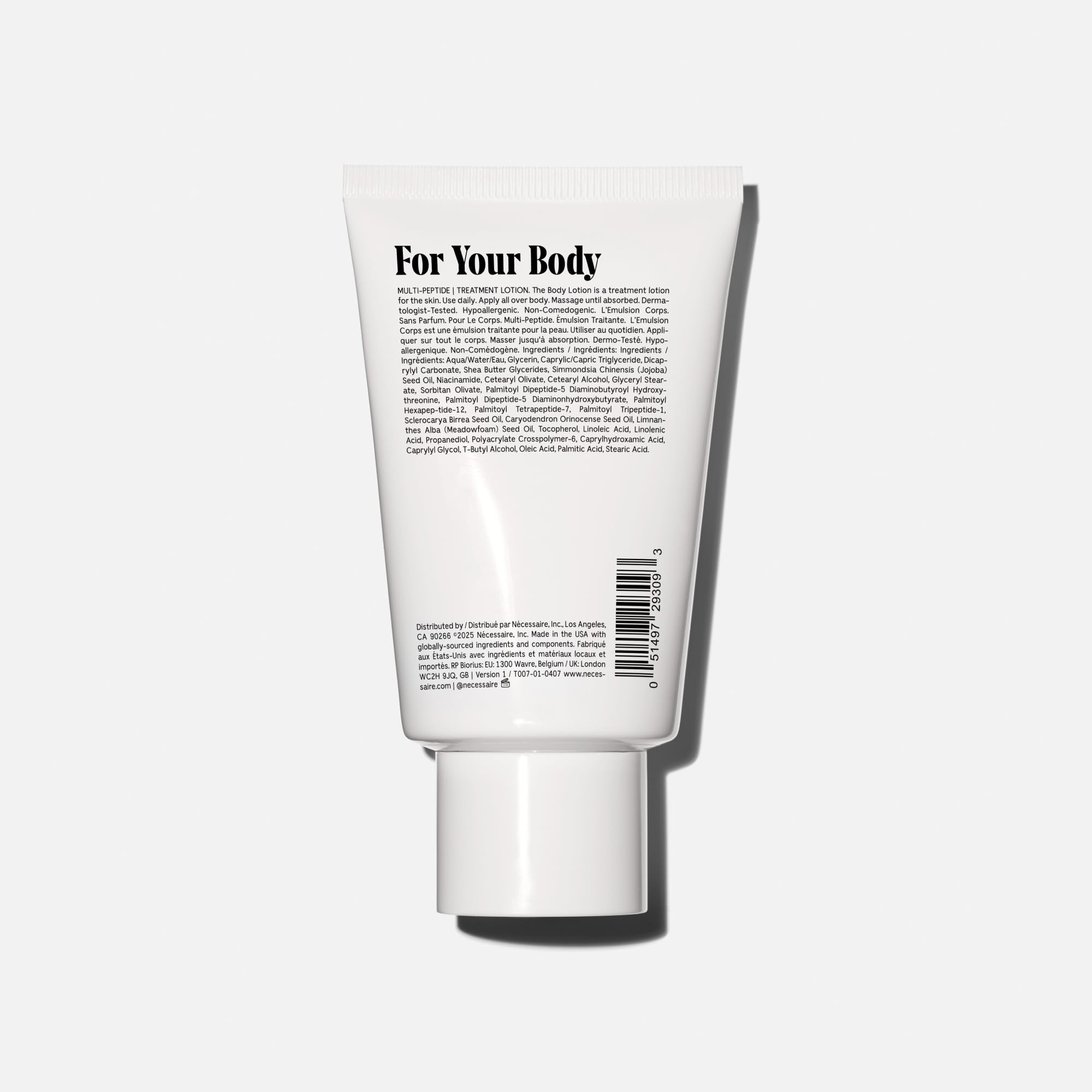 Nécessaire lotion corps niacinamide et vitamine C/E pour barrière nourrie