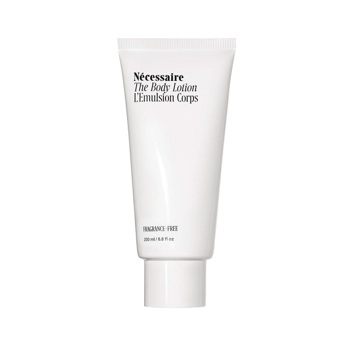 Nécessaire lotion corps sans parfum en flacon 200 ml affichant hydratation durable.