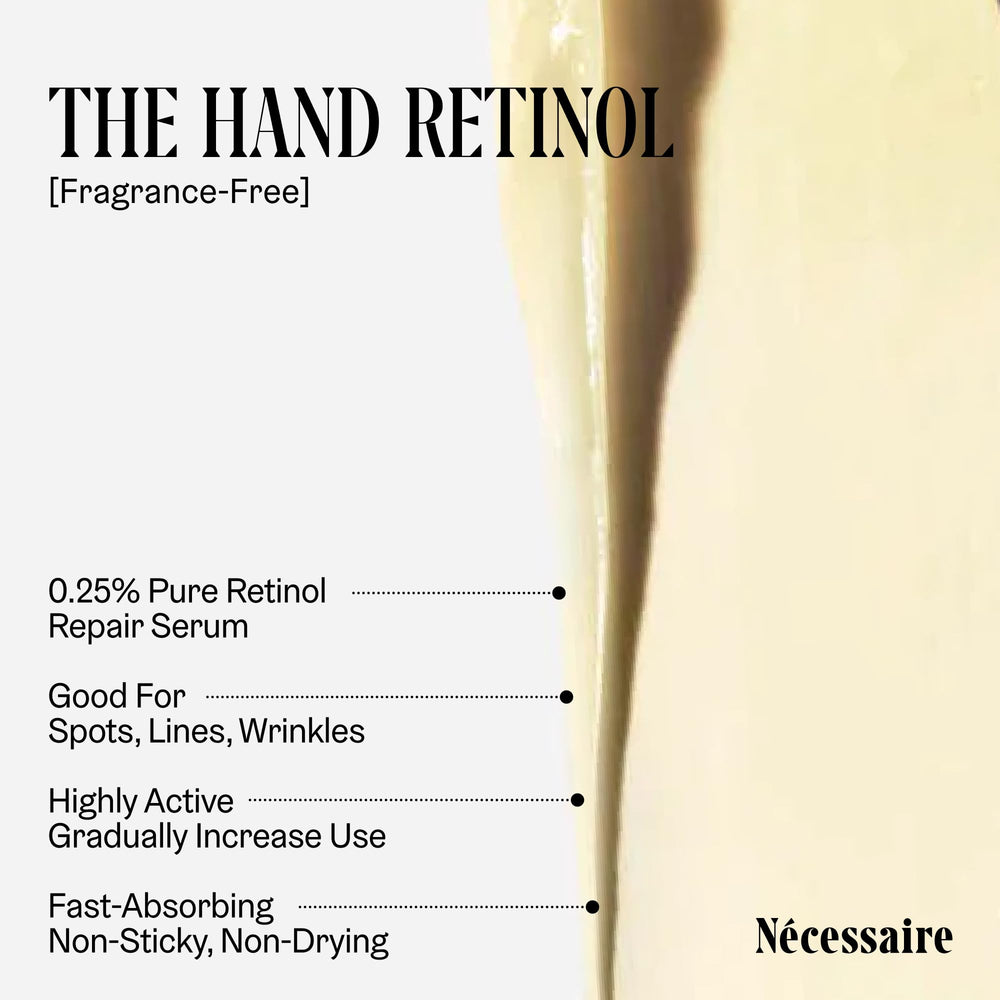 Nécessaire Hand Retinol : sans parfum, idéal pour peaux sensibles.