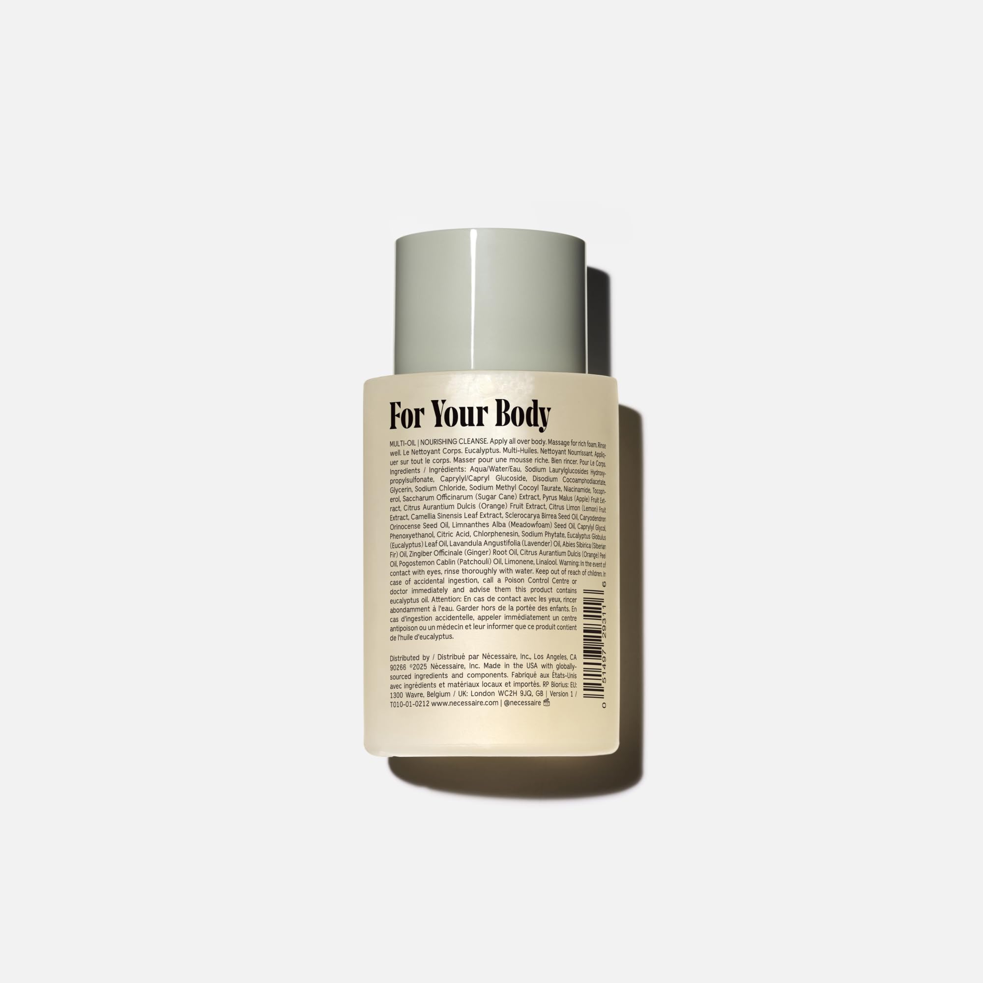 Nécessaire Mini Gel Douche Eucalyptus – mousse légère pour une peau propre et douce.