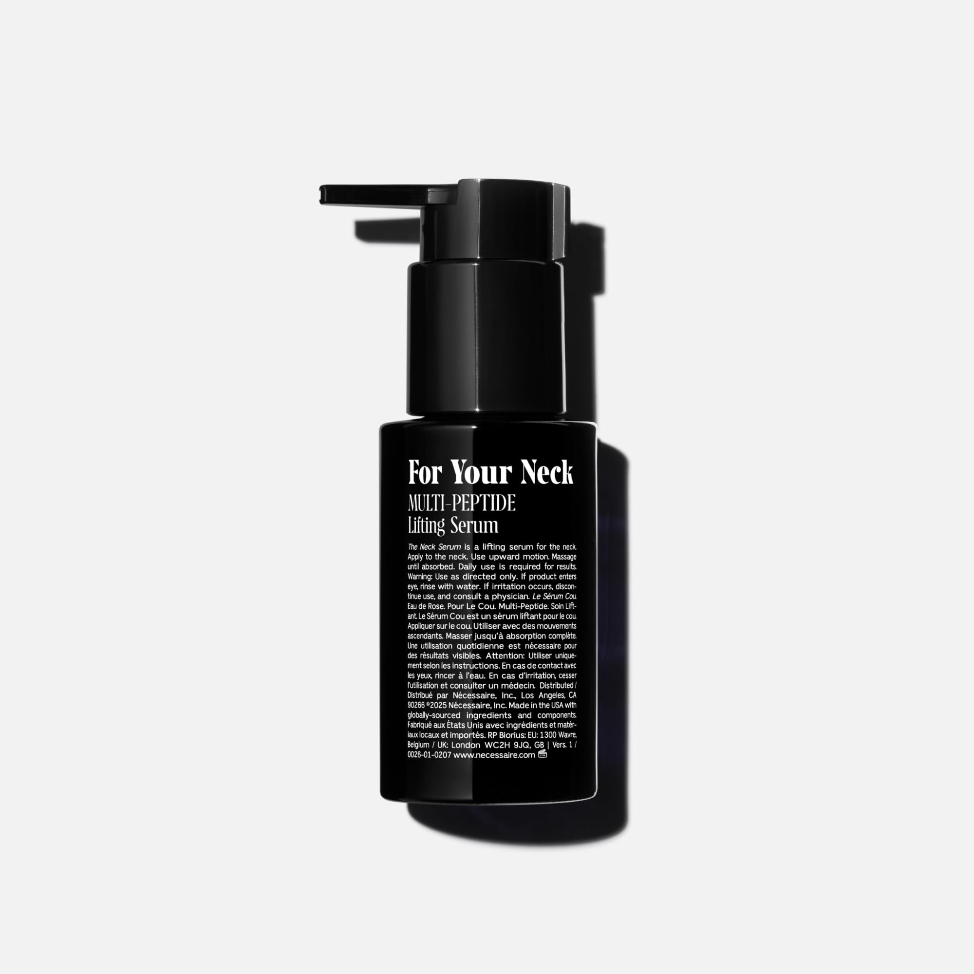 Nécessaire Neck Serum : application nocturne pour le cou, soin ciblé.