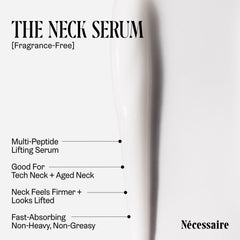 Nécessaire Neck Serum avec niacinamide, renforçant la barrière cutanée.