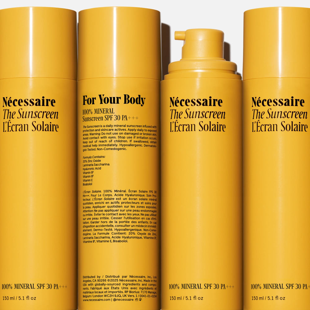 Nécessaire: oxyde de zinc minéral pour une protection solaire fiable.
