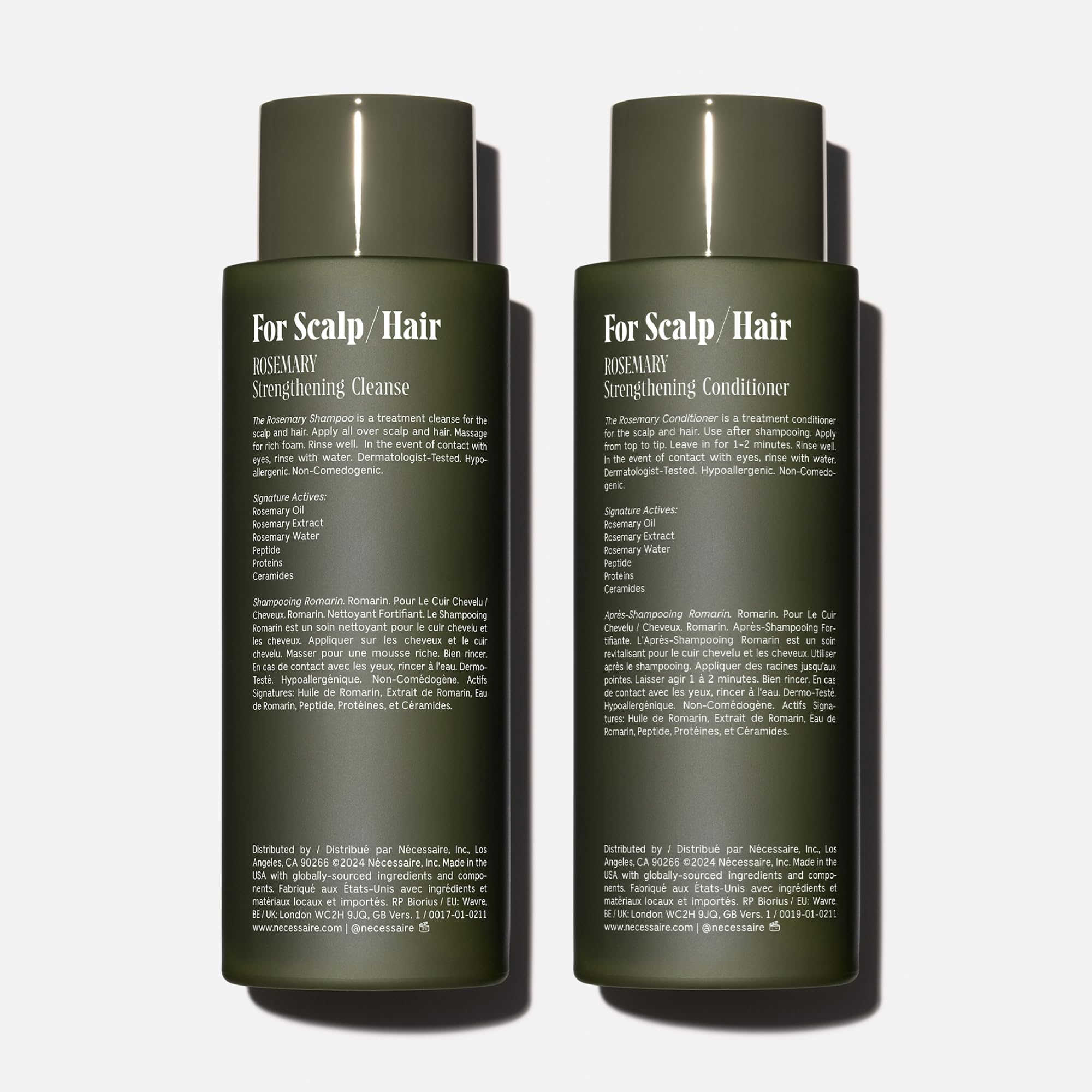Après-shampoing Nécessaire Rosemary, tube léger et démêlage facile.