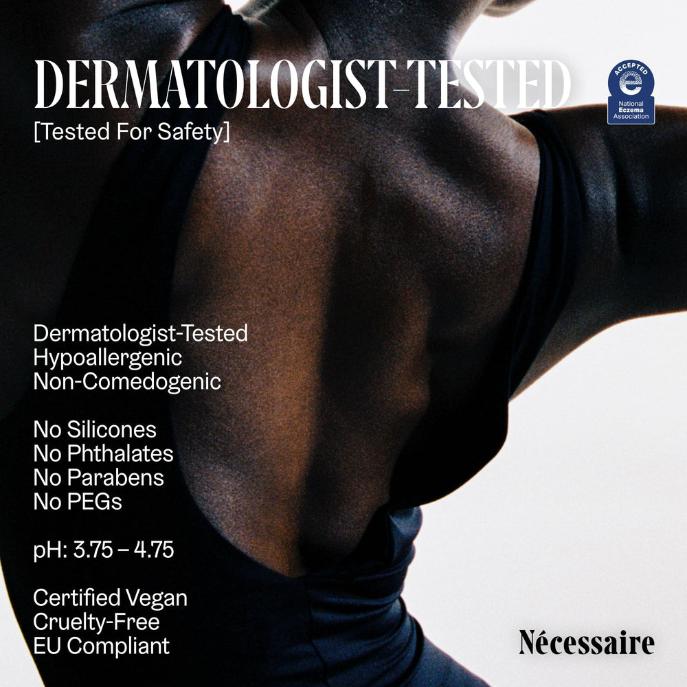 Sérum corps Nécessaire – sans parfum pour usage quotidien.