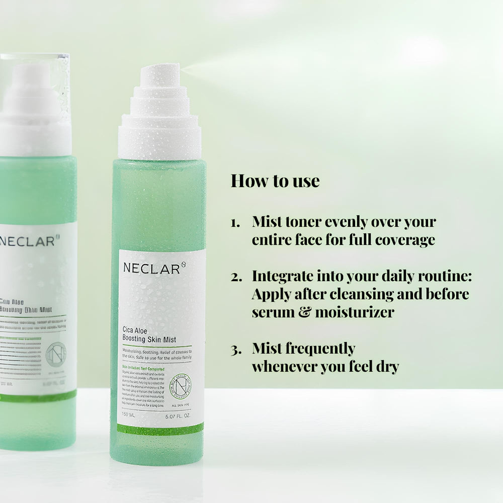 Neclar CICA Aloe tonique absorbe rapide pénètre rapidement sans graissage