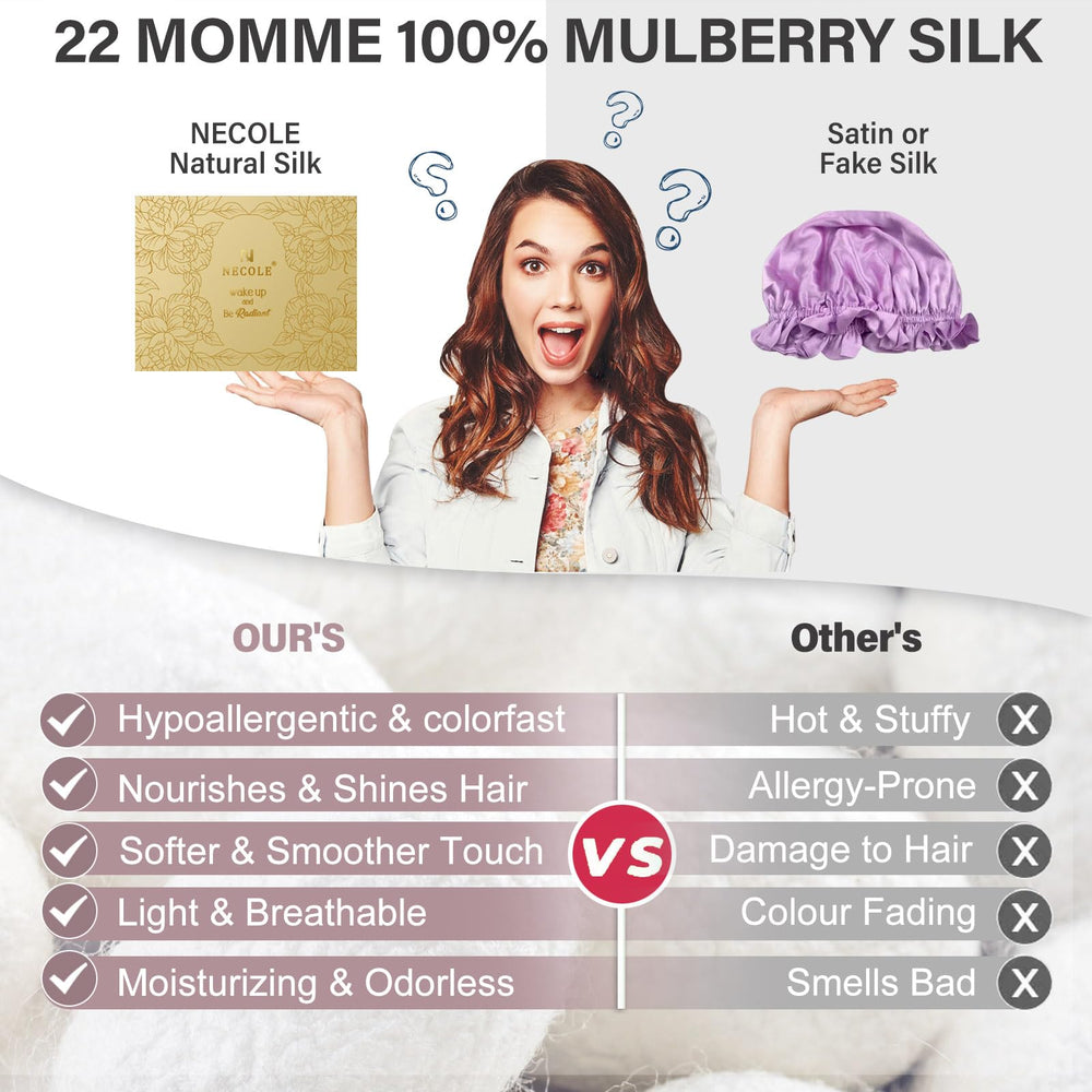 Necole bonnet-soie-double-couche: protection renforcée et maintien tout au long de la nuit.