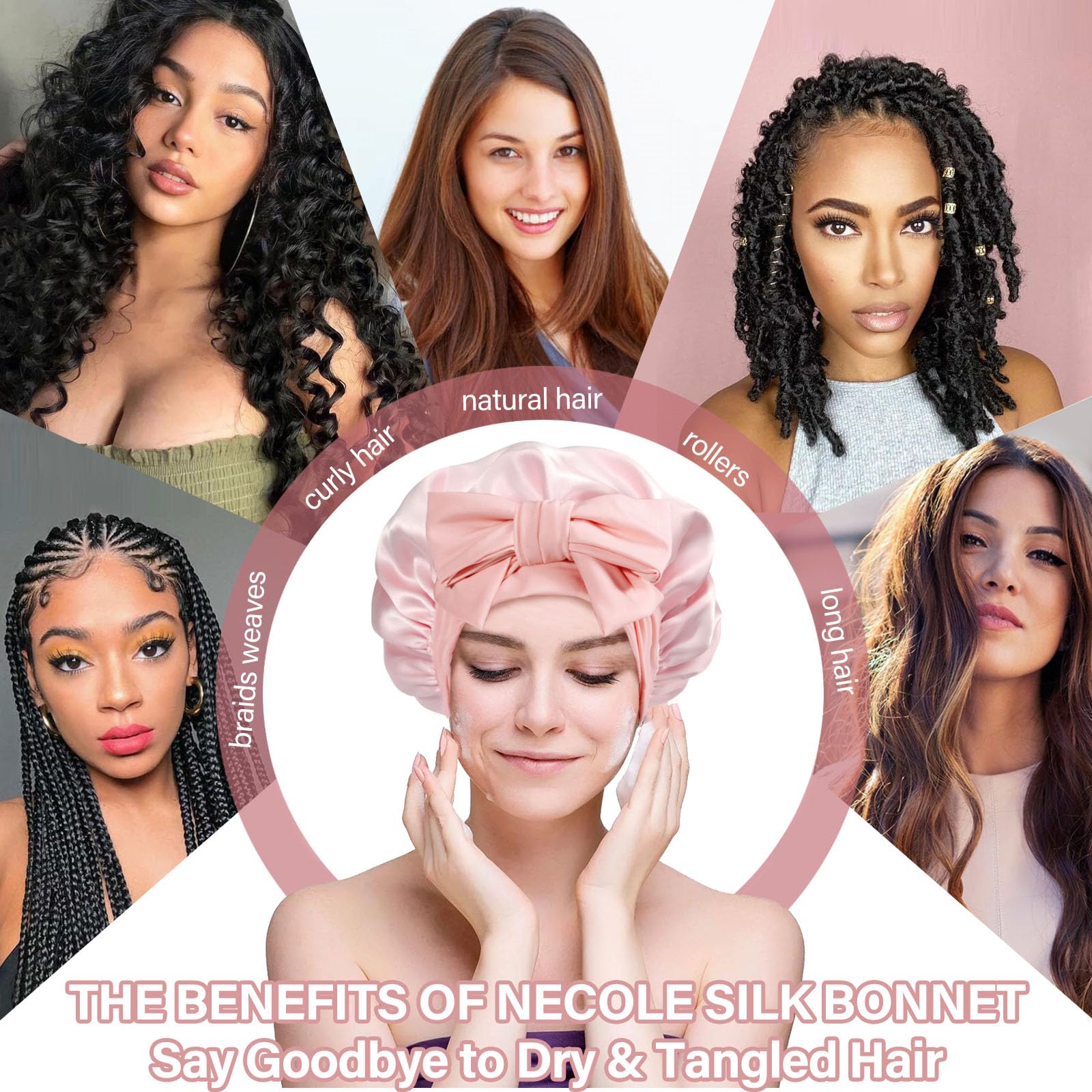 Necole bonnet-protection cheveux après traitement: maintien en place après soins capillaires