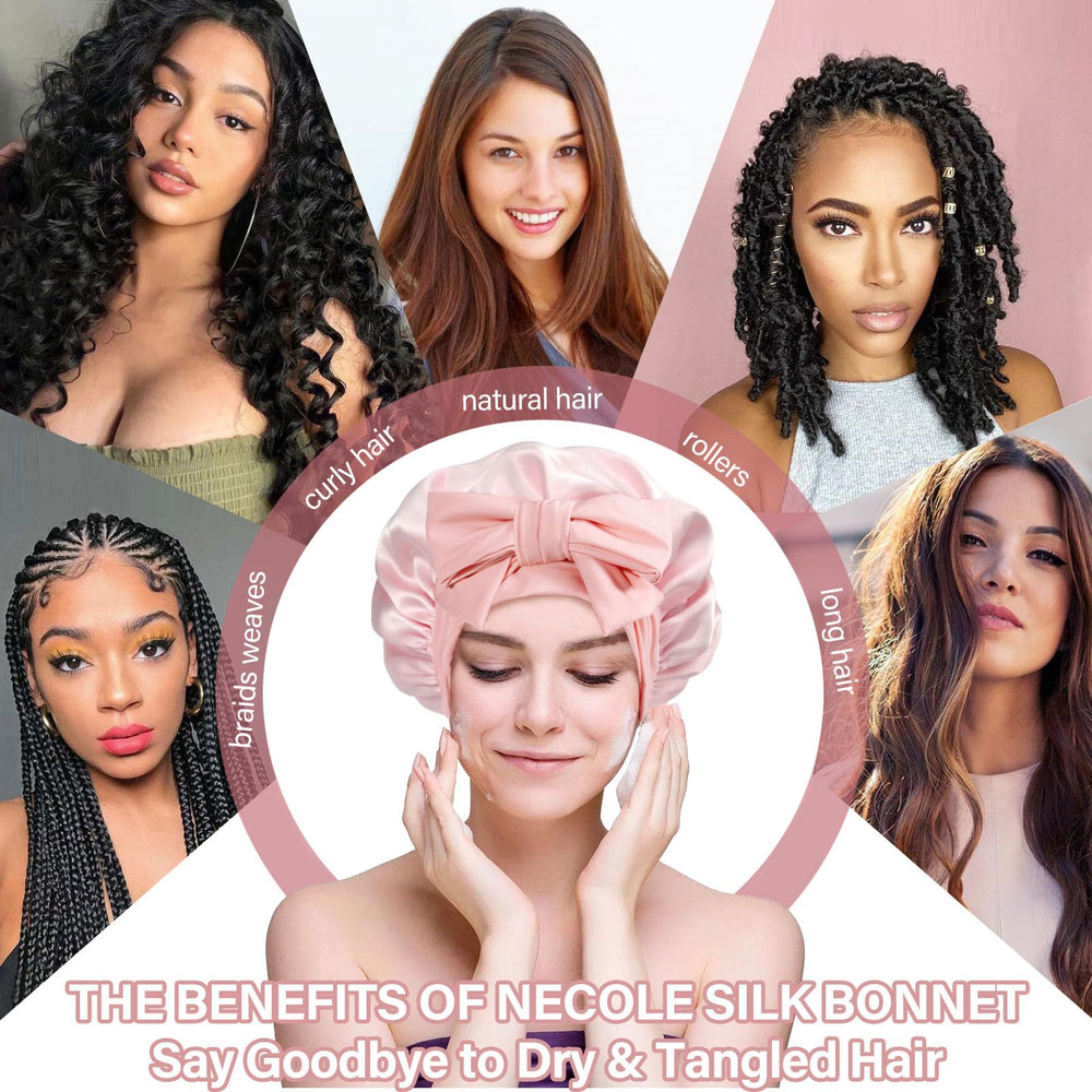 Necole bonnet-protection cheveux après traitement: maintien en place après soins capillaires