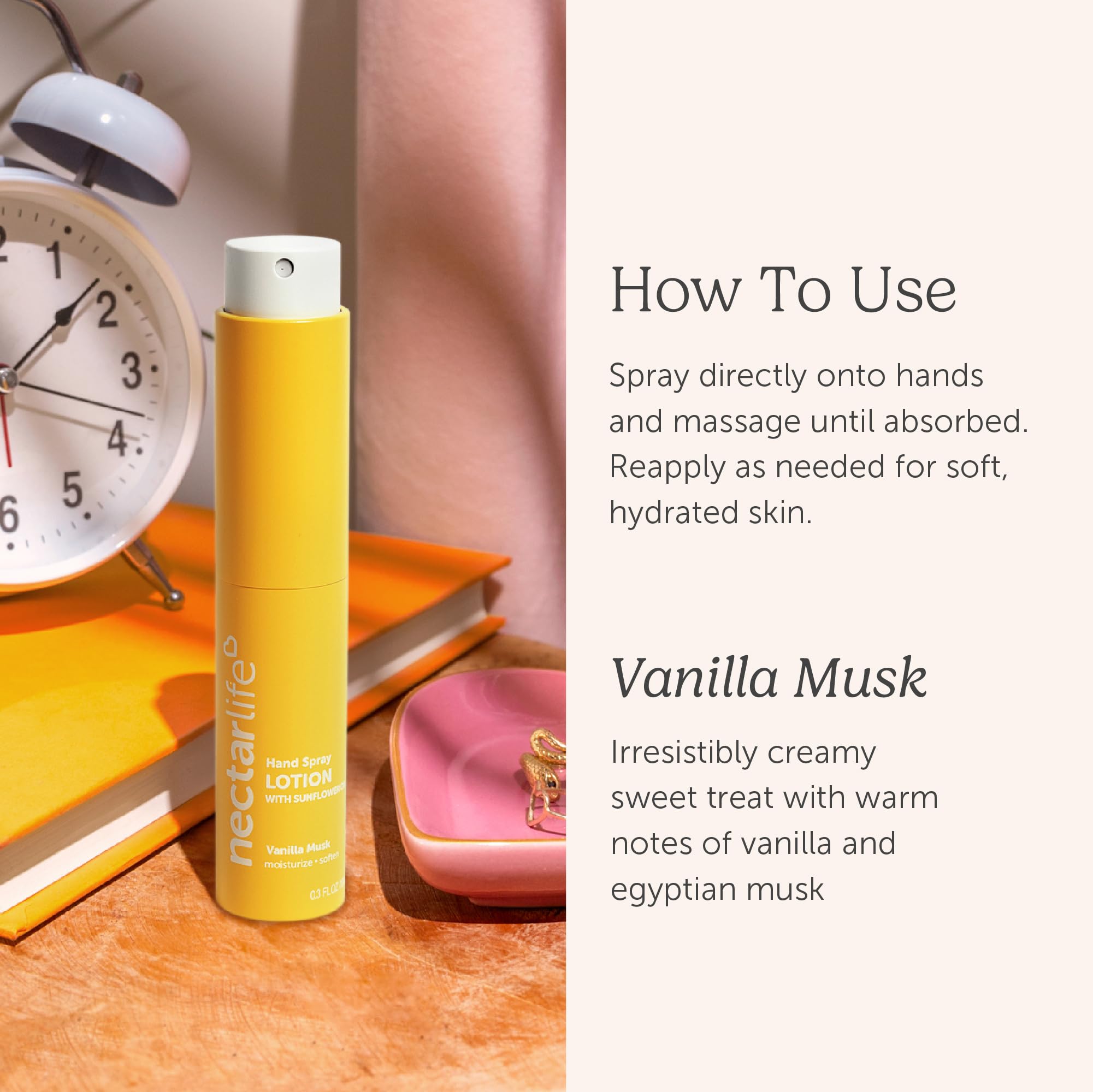 Nectar Life porte-mains compact 10ml, idéal en déplacement.