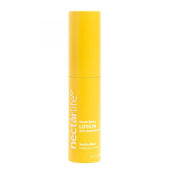 Nectar Life spray-mains vanille-musquée, hydratation rapide en déplacement.