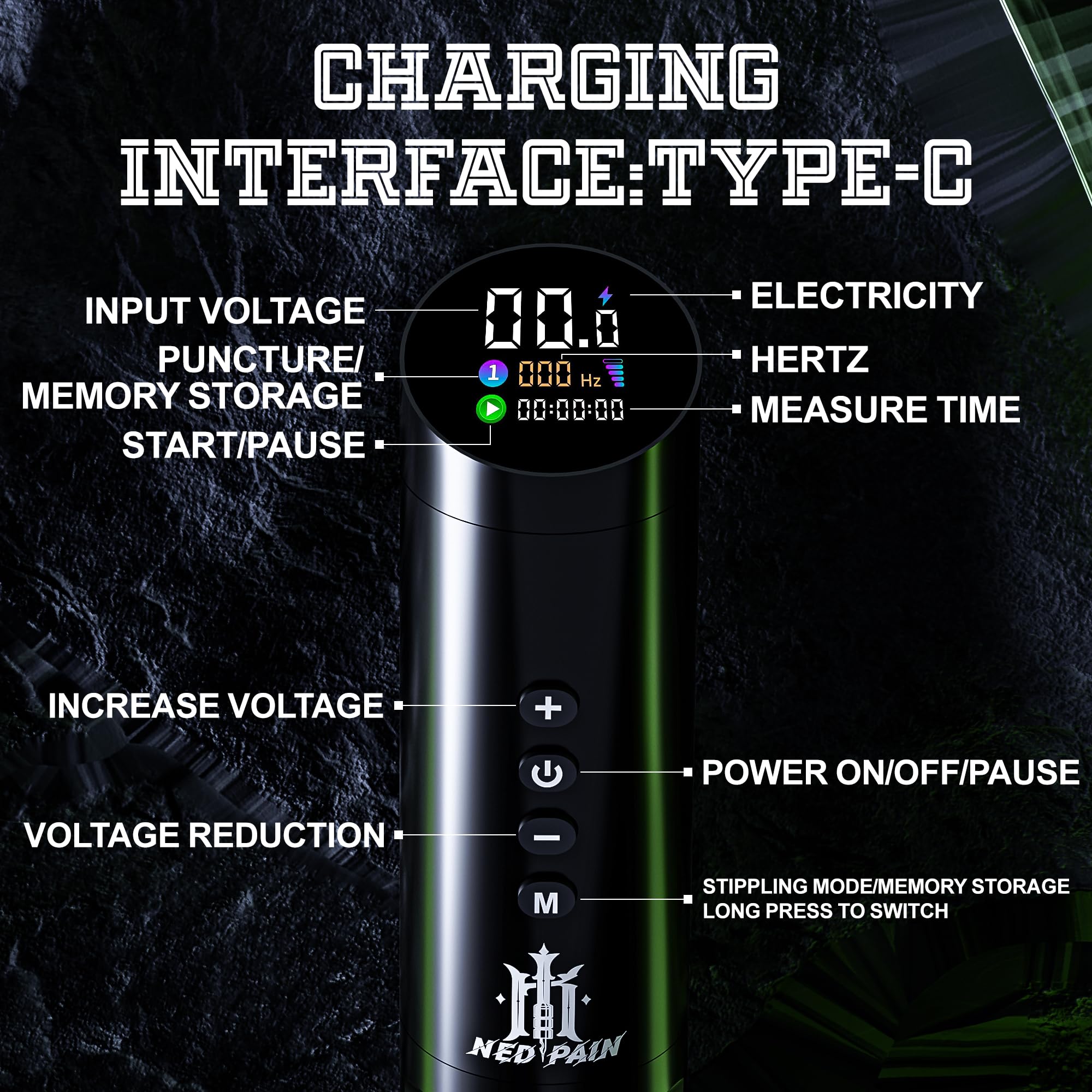 NEDPAIN Batterie 1500mAh rechargeable et charge rapide.